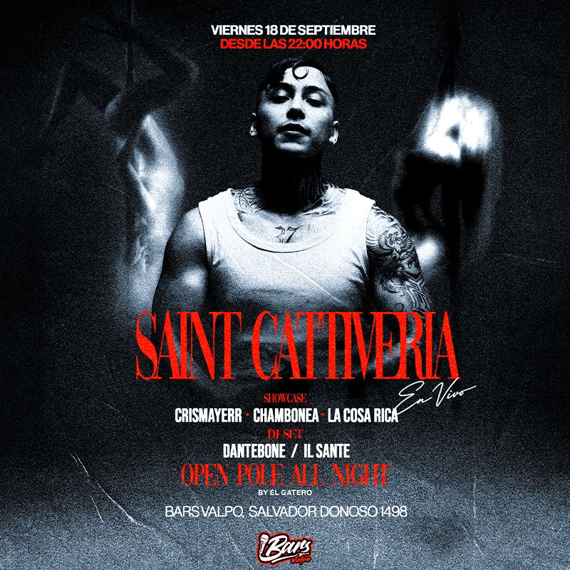 SANTO PECADO - SAINT CATTIVERIA EN VIVO + FIESTA! VIERNES 18 DE SEPTIEMBRE SHOWCASE  image}